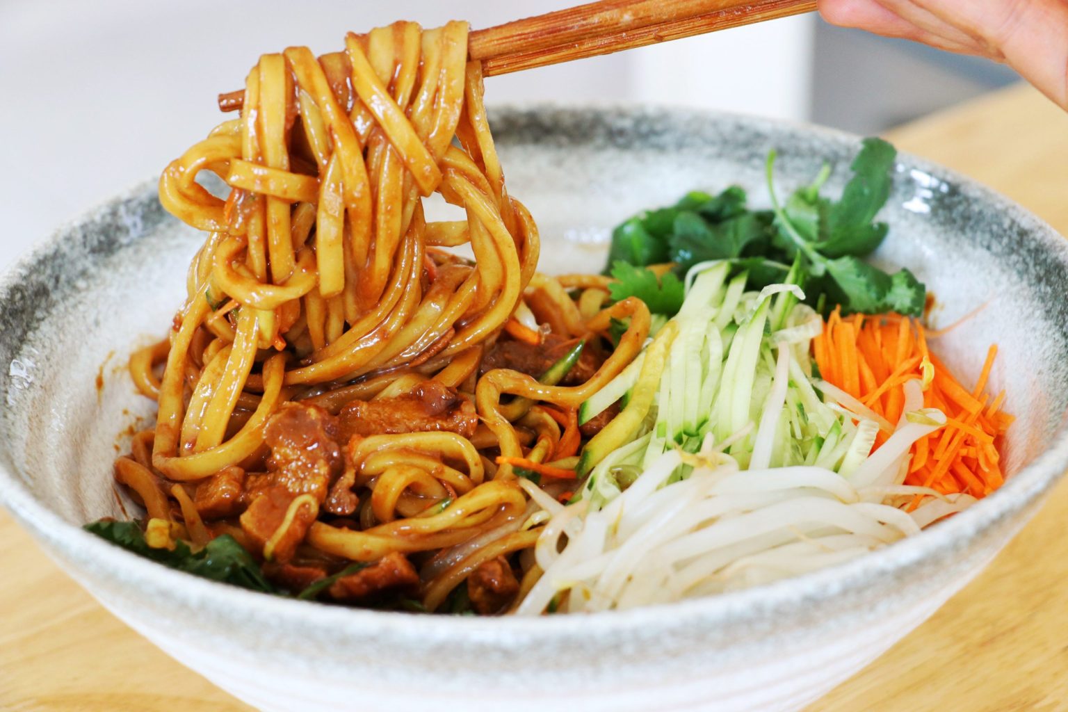 CiCi Li Noodles with Soybean Paste & Pork Belly Recipe (Zha Jiang Mian)