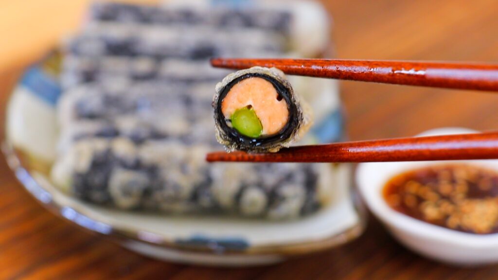 Salmon Seaweed Rolls with Rice Paper 5