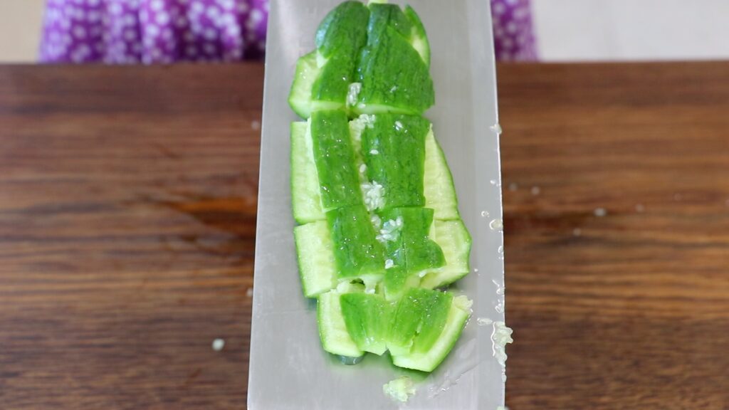 Smashed Cucumber Salad 1. Cucumber
