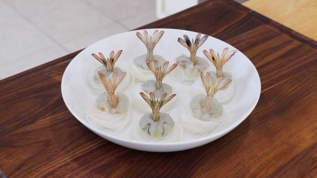 Steamed Shrimp with Glass Noodles 4. Shrimp on Top