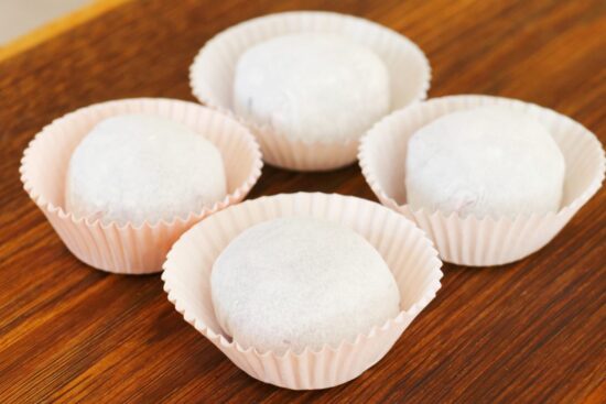 Purple Sweet Potato Mochi with Rice Paper