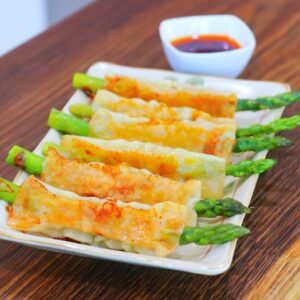 Chicken Potstickers with Asparagus