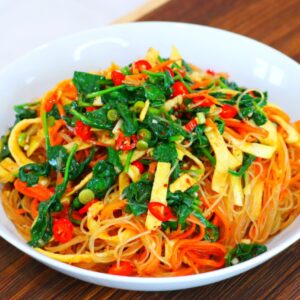 Chinese Spinach Glass Noodles Salad