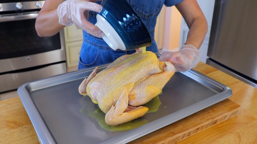 Steamed Whole Chicken with Chili Garlic Sauce 1. Prepare the Chicken