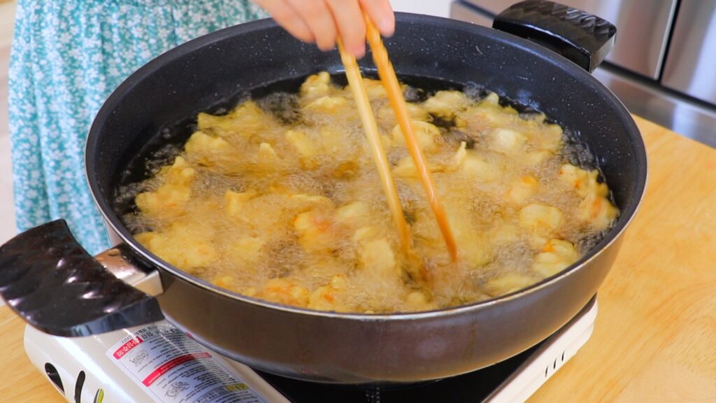 Orange Chicken 4. Fry