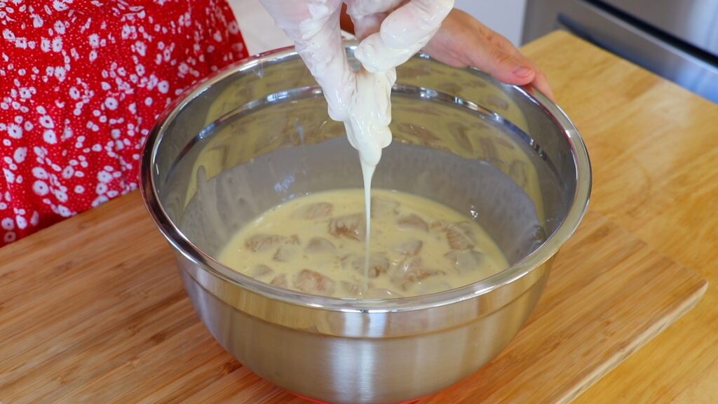 Sweet and Sour Chicken 3. Coat