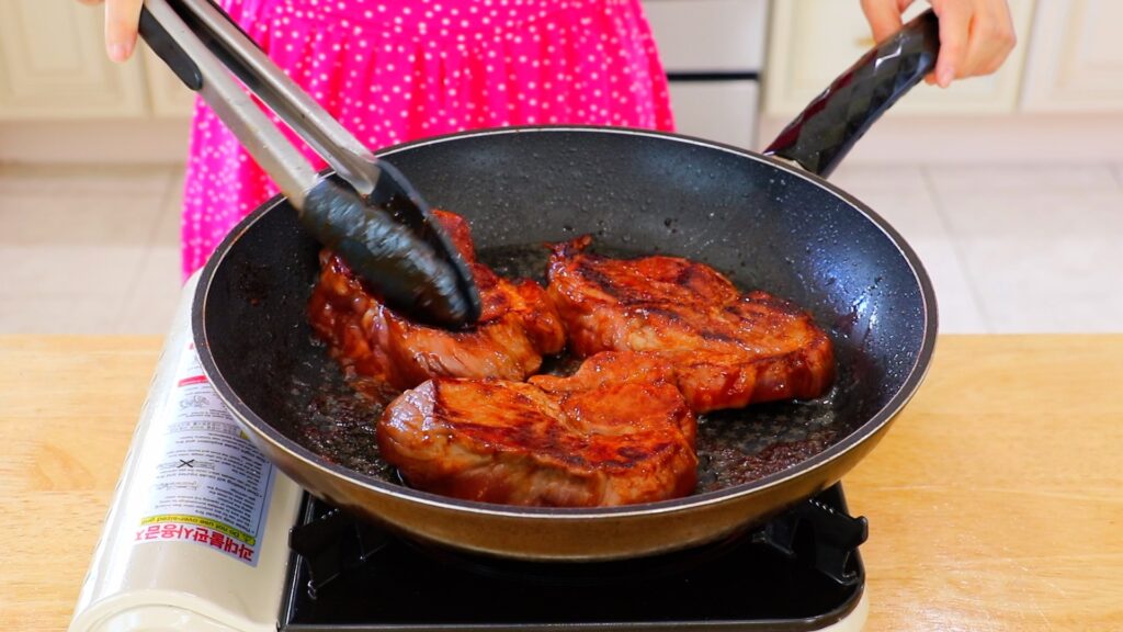 30 Min Char Siu Pork 3. Pan Fried
