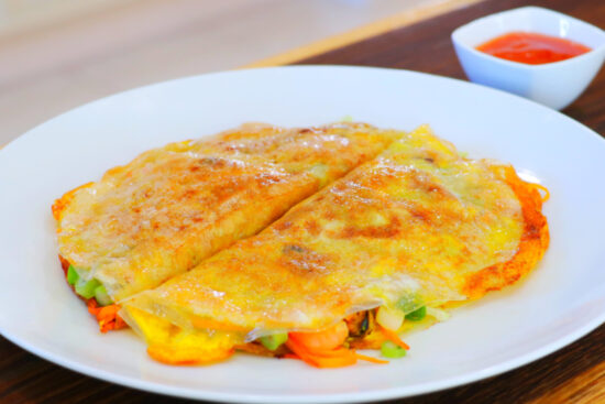 Crispy Rice Paper Seafood Omelet