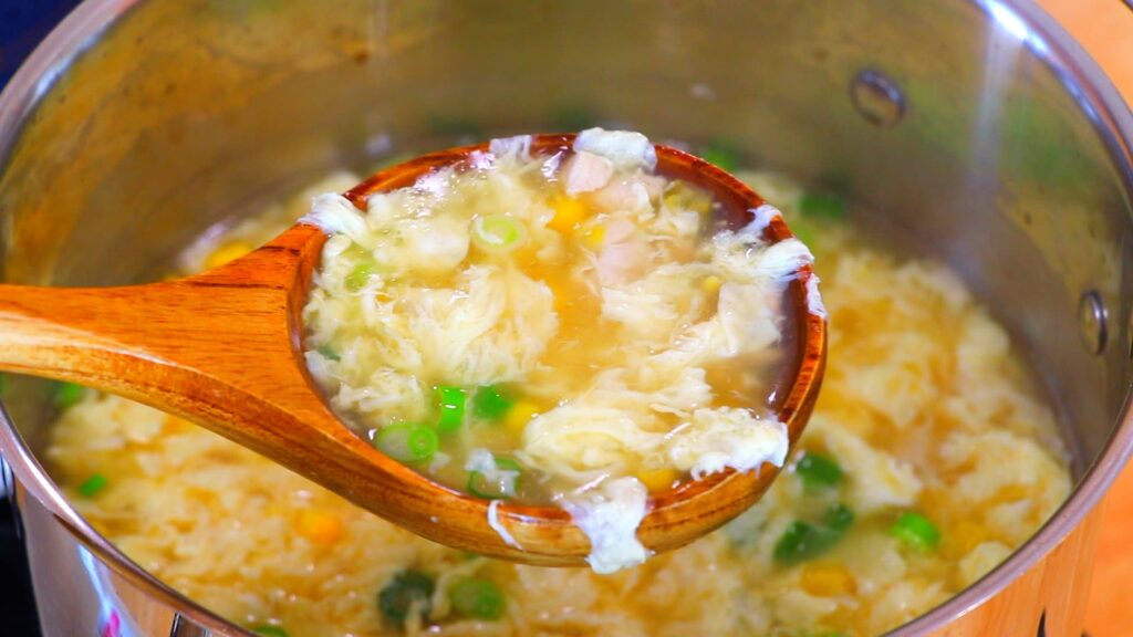 10-Min Chicken and Corn Egg Drop Soup 8. Serve