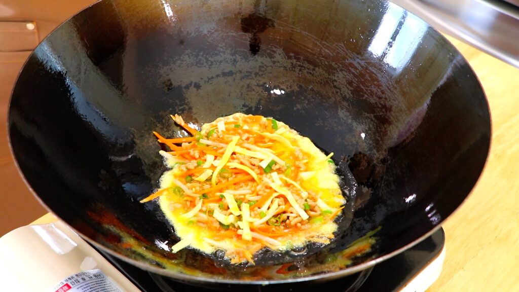 30-Min Pork Egg Foo Young 4. Cook